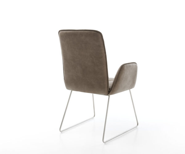 Jedálenská stolička Vinja-Flex taupe vintage tenká základňa z nehrdzavejúcej ocele - Image 5