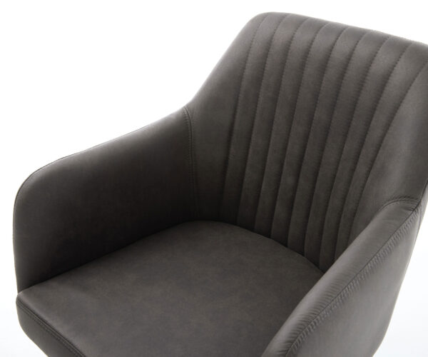 Jedálenská stolička Greg-Flex antracit vintage tenká základňa z nehrdzavejúcej ocele - Image 4