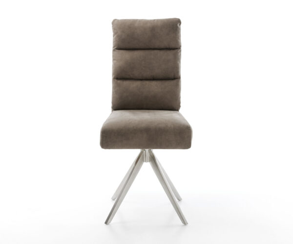 Otočná stolička Pela-Flex taupe vintage krížová základňa štvorcová z nerezovej ocele - Image 2