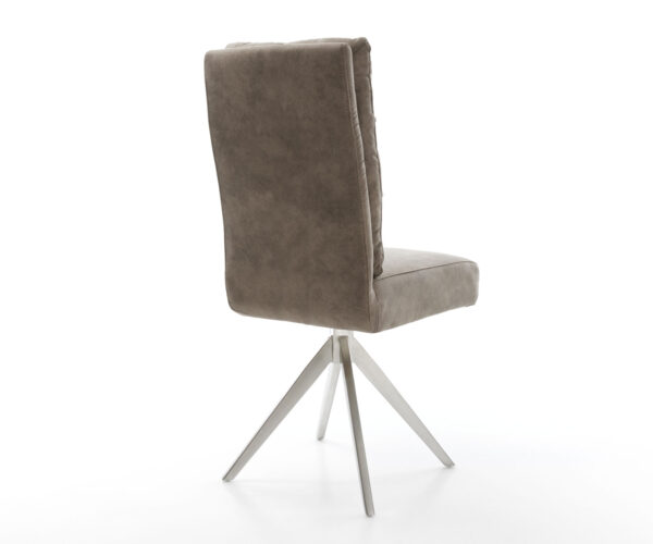 Otočná stolička Pela-Flex taupe vintage krížová základňa štvorcová z nerezovej ocele - Image 5