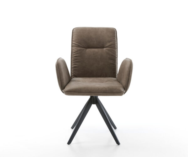 Vinja-Flex otočná stolička taupe vintage krížová základňa štvorcová čierna - Image 2