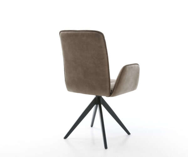 Vinja-Flex otočná stolička taupe vintage krížová základňa štvorcová čierna - Image 5