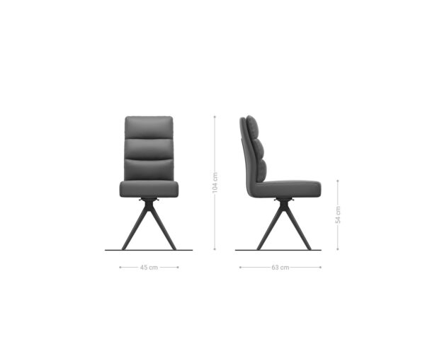 Otočná stolička Pela-Flex taupe vintage krížová základňa štvorcová čierna - Image 6