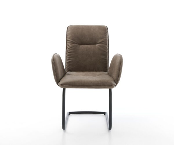 Jedálenská stolička Vinja-Flex taupe vintage konzolový podstavec okrúhly čierny - Image 2