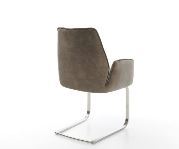 Jedálenská stolička Zoa-Flex taupe vintage konzolová základňa plochá nerezová oceľ - Image 5