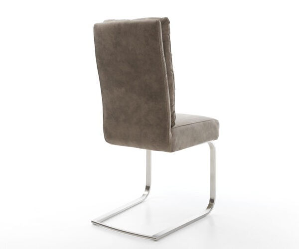 Jedálenská stolička Pela-Flex taupe vintage konzolová základňa plochá nerezová oceľ - Image 5