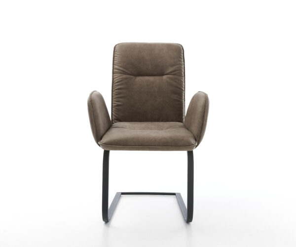 Jedálenská stolička Vinja-Flex taupe vintage konzolová základňa plochá čierna - Image 2