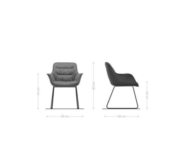 Jedálenská stolička Kaira-Flex taupe vintage tenká základňa z nehrdzavejúcej ocele - Image 6