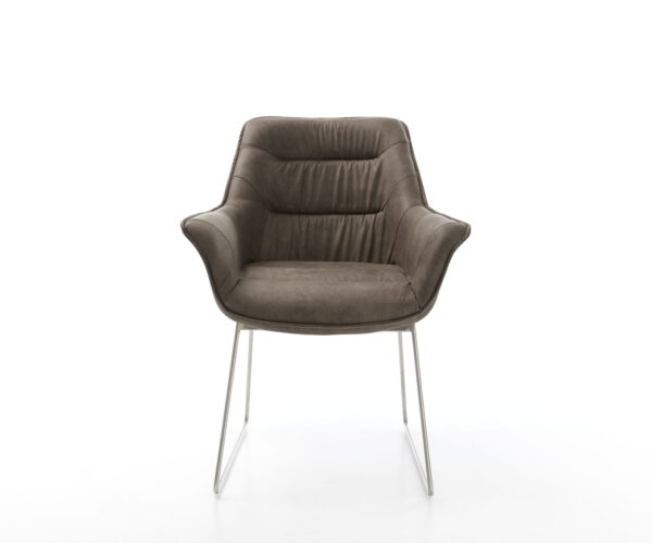Jedálenská stolička Kaira-Flex taupe vintage tenká základňa z nehrdzavejúcej ocele - Image 2