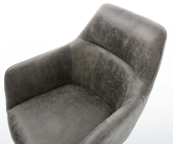 Otočná stolička Pejo-Flex sivá vintage krížová základňa štvorcová z nehrdzavejúcej ocele - Image 4