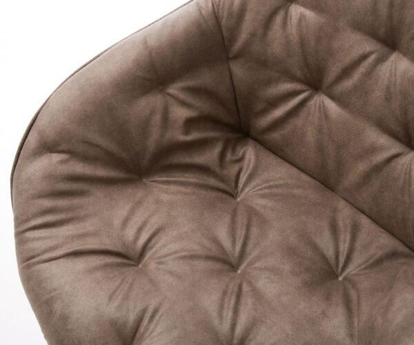 Otočná stolička Gaio-Flex taupe vintage krížová základňa štvorcová z nehrdzavejúcej ocele - Image 4