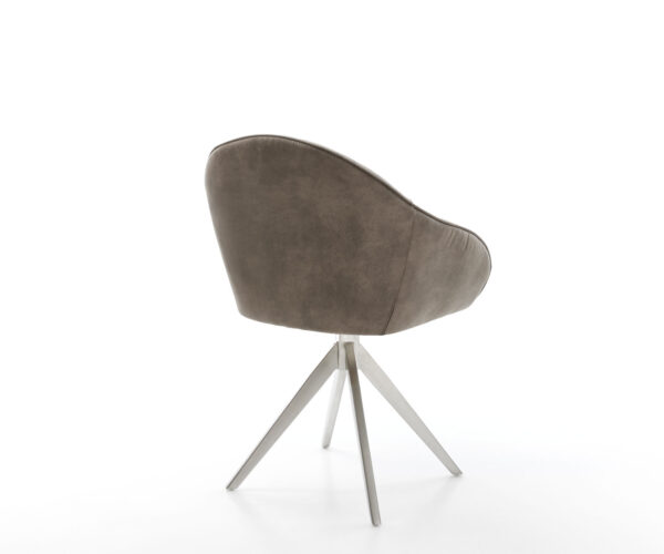 Otočná stolička Gaio-Flex taupe vintage krížová základňa štvorcová z nehrdzavejúcej ocele - Image 5