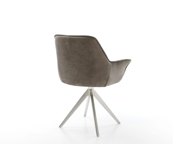 Kaira-Flex otočná stolička taupe vintage krížová základňa štvorcová z nehrdzavejúcej ocele - Image 5