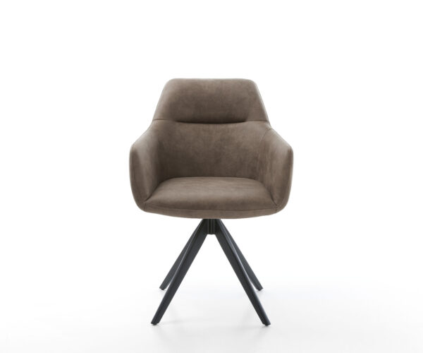 Otočná stolička Pejo-Flex taupe vintage krížová základňa štvorcová čierna - Image 2