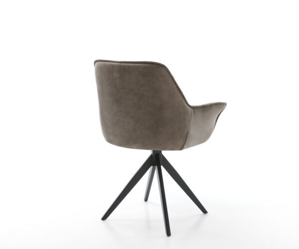 Kaira-Flex otočná stolička taupe vintage krížová základňa štvorcová čierna - Image 5