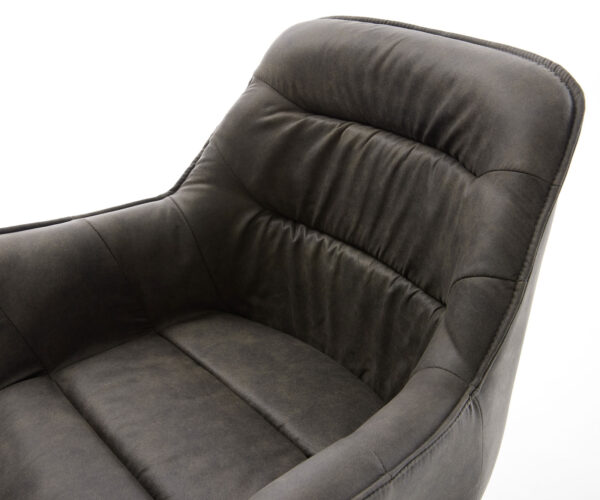 Otočná stolička Kaira-Flex antracitová vintage krížová základňa štvorcová čierna - Image 4