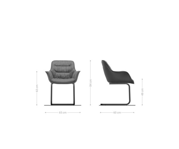 Kaira-Flex jedálenská stolička taupe vintage konzolový podstavec okrúhly čierny - Image 6