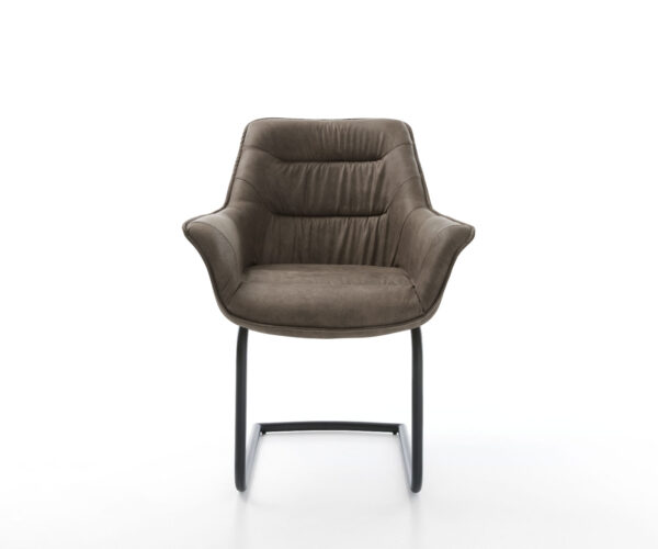 Kaira-Flex jedálenská stolička taupe vintage konzolový podstavec okrúhly čierny - Image 2