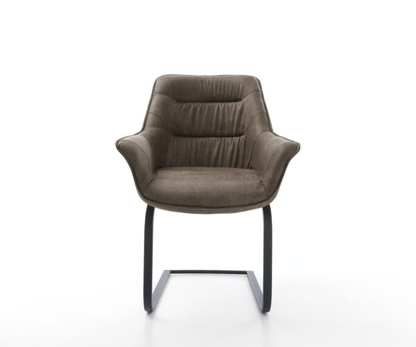 Kaira-Flex jedálenská stolička taupe vintage konzolová základňa plochá čierna - Image 2