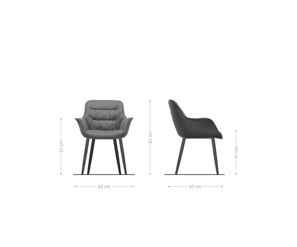 Jedálenská stolička Kaira-Flex taupe vintage kužeľová podnož z nehrdzavejúcej ocele - Image 6