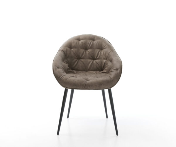 Jedálenská stolička Gaio-Flex taupe vintage s kužeľovou základňou čierna - Image 2