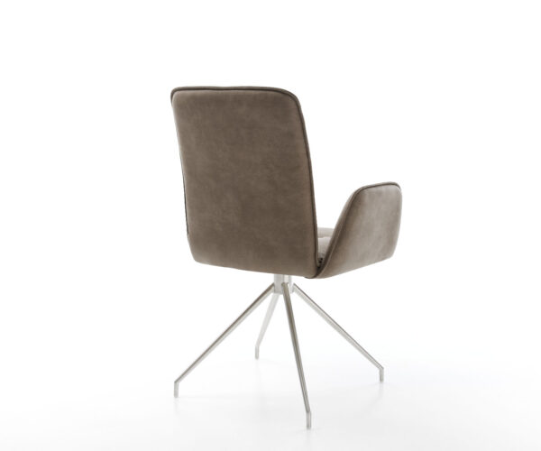Otočná stolička Vinja-Flex taupe vintage krížová základňa zúžená z nerezovej ocele - Image 5