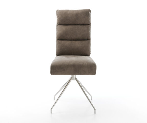 Otočná stolička Pela-Flex taupe vintage krížová základňa zúžená z nerezovej ocele - Image 2
