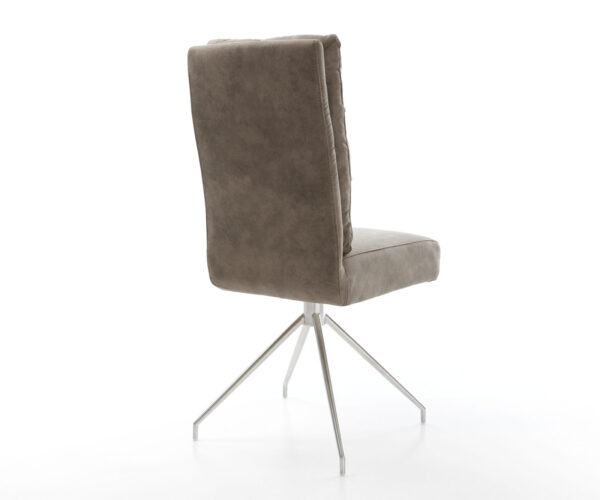 Otočná stolička Pela-Flex taupe vintage krížová základňa zúžená z nerezovej ocele - Image 5