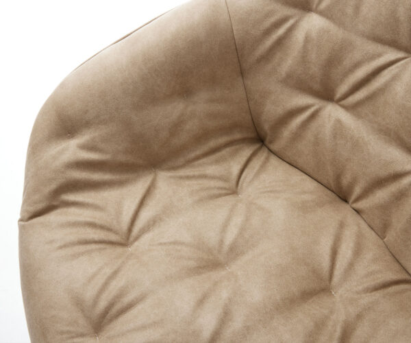 Otočná stolička Gaio-Flex béžová vintage krížová základňa zúžená z nerezovej ocele - Image 4