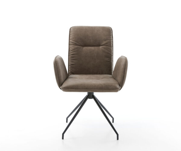 Vinja-Flex otočná stolička taupe vintage krížová základňa zúžená čierna - Image 2