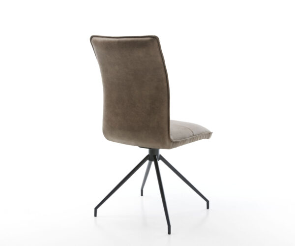 Maddy-Flex otočná stolička taupe vintage krížová základňa zúžená čierna - Image 5