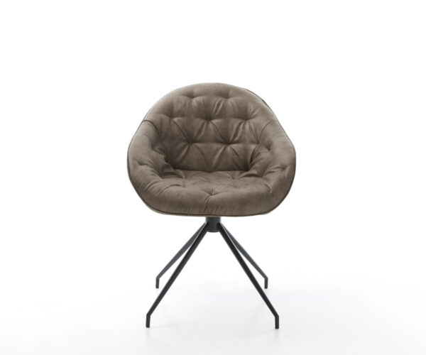 Otočná stolička Gaio-Flex taupe vintage krížová základňa zúžená čierna - Image 2