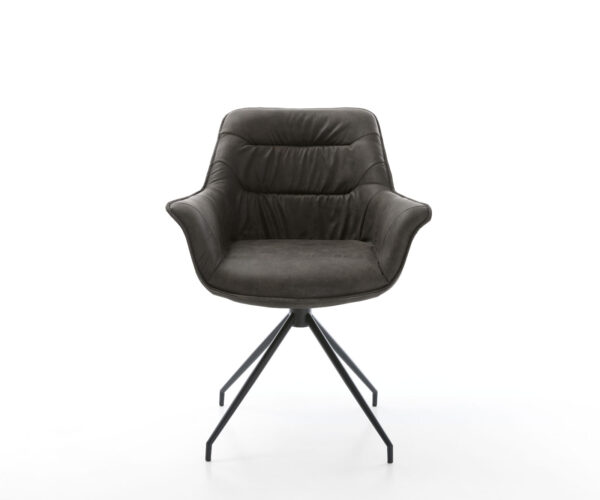 Otočná stolička Kaira-Flex antracitová vintage krížová základňa zúžená čierna - Image 2