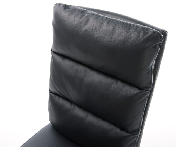 Otočná stolička Pela-Flex čierna pravá koža krížová základňa štvorcová čierna - Image 4