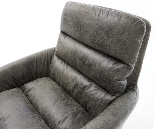 Jedálenská stolička Abelia-Flex s podrúčkami sivá vintage konzola okrúhla z nehrdzavejúcej ocele - Image 4