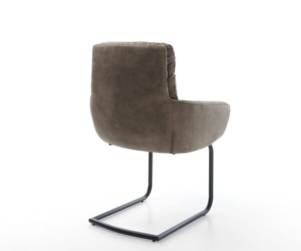 Abelia-Flex jedálenská stolička s podrúčkami taupe vintage konzolový podstavec okrúhly čierny - Image 5