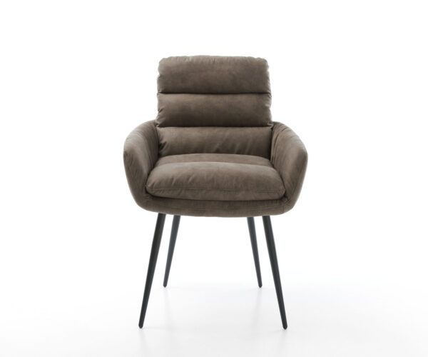 Jedálenská stolička Abelia-Flex s podrúčkami taupe vintage kužeľovou základňou čierna - Image 2