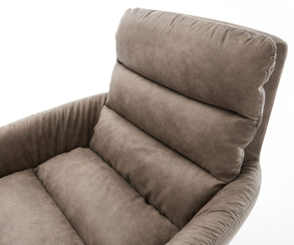 Abelia-Flex otočná stolička s podrúčkami taupe vintage krížová základňa zúžená čierna - Image 4