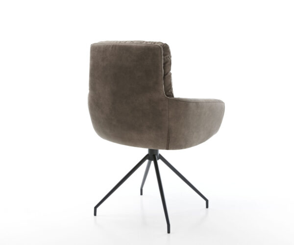 Abelia-Flex otočná stolička s podrúčkami taupe vintage krížová základňa zúžená čierna - Image 5