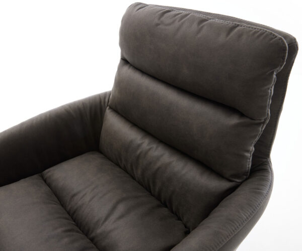 Abelia-Flex otočná stolička s podrúčkami antracitová vintage krížová základňa zúžená čierna - Image 4