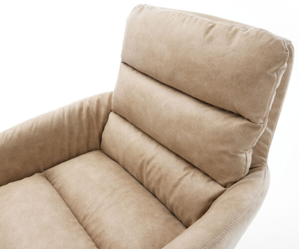 Abelia-Flex otočná stolička s podrúčkami béžová vintage krížová základňa zúžená z nerezovej ocele - Image 4