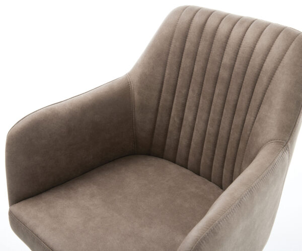 Otočná stolička Greg-Flex taupe vintage z mikrovlákna s drevenou základňou - Image 4