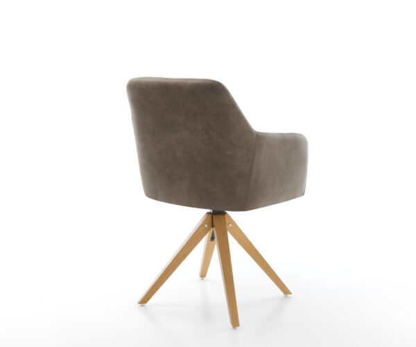 Otočná stolička Greg-Flex taupe vintage z mikrovlákna s drevenou základňou - Image 5