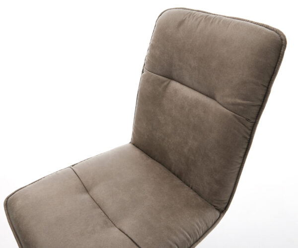 Otočná stolička Vinjo-Flex taupe vintage z mikrovlákna s drevenou základňou - Image 4