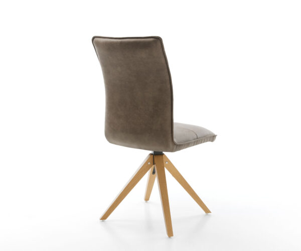 Maddy-Flex otočná stolička taupe vintage z mikrovlákna s drevenou základňou - Image 5