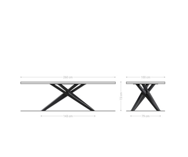 Jedálenský stôl Edge 260x100 cm prírodný dub - Image 9