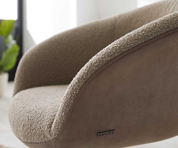 Vinka-Flex otočná stolička s podrúčkami krížová základňa zúžená kovová čierna zmiešané materiály sivobiela 180° taštičkové pružiny - Image 5