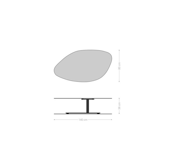 Konferenčný stolík Vibana 140x80 cm keramický minas melange bielo-béžový kovový podstavec čierny - Image 8