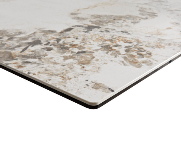 Jedálenský stôl Edge 300x100 keramický minas melange bielo-béžový krížový podstavec plochý čierny - Image 5