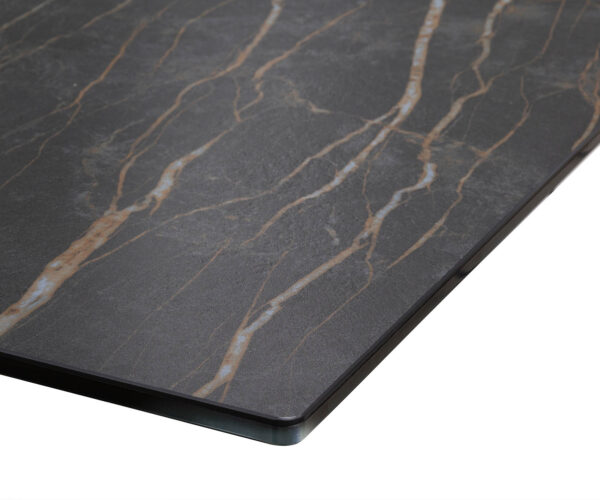 Jedálenský stôl Edge 200-300x100 keramický Laminam®Noir Desir hnedý Podstavec v tvare W čierny skladací - Image 9
